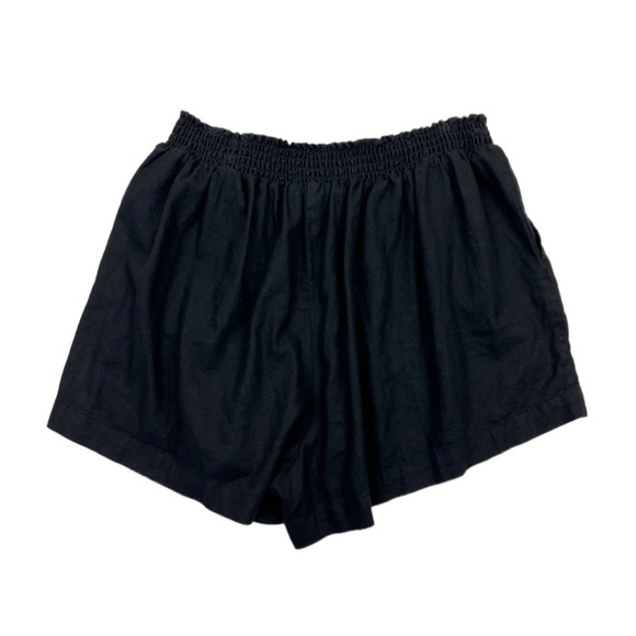 Ava & Viv Pull On Linen Blend Shorts 4X Black Pockets Elastic Waist - Picture 3 of 6